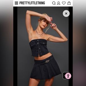 PRETTY LITTLE THING denim button up corset